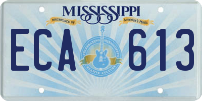 MS license plate ECA613