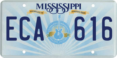 MS license plate ECA616