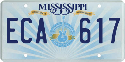 MS license plate ECA617
