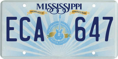 MS license plate ECA647