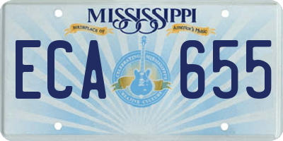 MS license plate ECA655