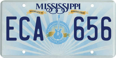 MS license plate ECA656