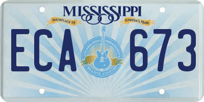 MS license plate ECA673