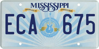 MS license plate ECA675