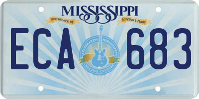 MS license plate ECA683