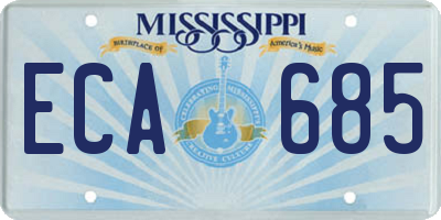 MS license plate ECA685
