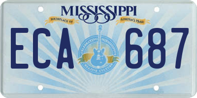 MS license plate ECA687