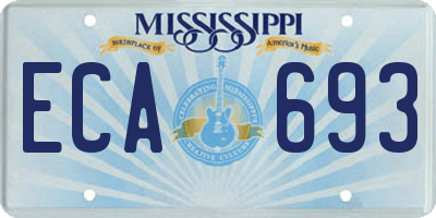 MS license plate ECA693