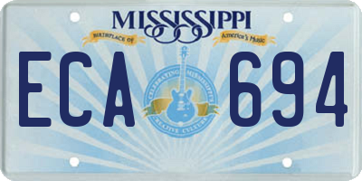 MS license plate ECA694