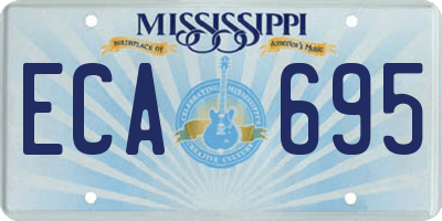 MS license plate ECA695