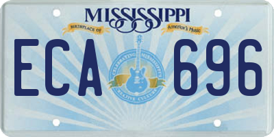 MS license plate ECA696