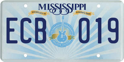 MS license plate ECB019