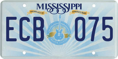 MS license plate ECB075