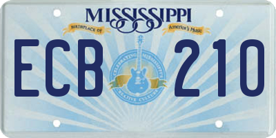 MS license plate ECB210