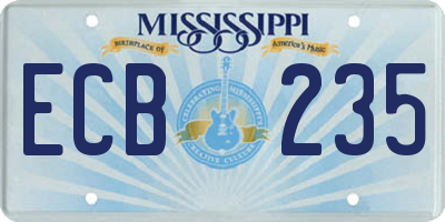 MS license plate ECB235