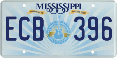 MS license plate ECB396