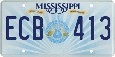 MS license plate ECB413