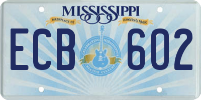 MS license plate ECB602