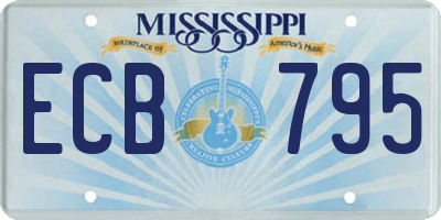 MS license plate ECB795