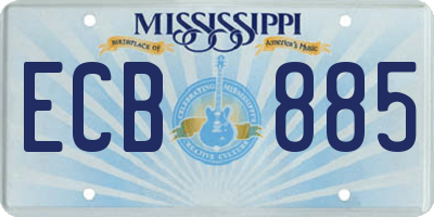 MS license plate ECB885
