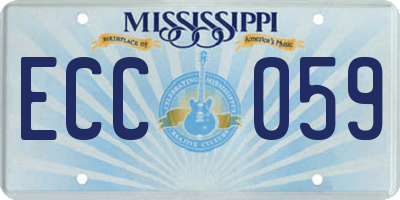 MS license plate ECC059