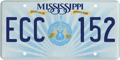 MS license plate ECC152