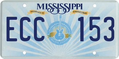 MS license plate ECC153