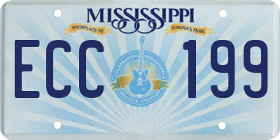 MS license plate ECC199