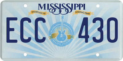 MS license plate ECC430