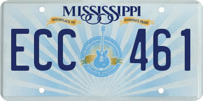 MS license plate ECC461