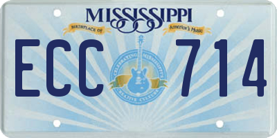 MS license plate ECC714