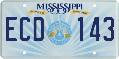 MS license plate ECD143