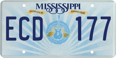 MS license plate ECD177