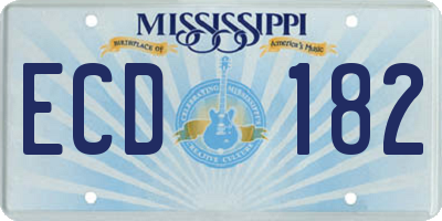 MS license plate ECD182