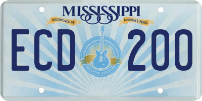 MS license plate ECD200