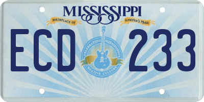 MS license plate ECD233