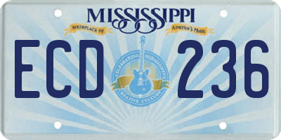 MS license plate ECD236