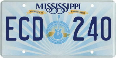 MS license plate ECD240