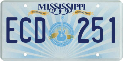 MS license plate ECD251
