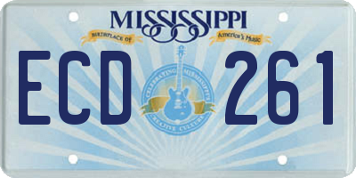MS license plate ECD261
