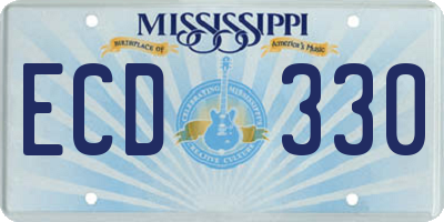 MS license plate ECD330