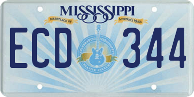 MS license plate ECD344