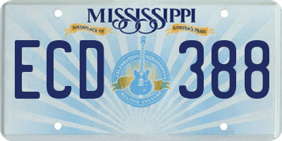 MS license plate ECD388
