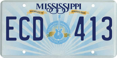 MS license plate ECD413