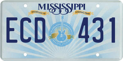 MS license plate ECD431