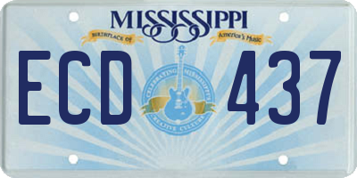 MS license plate ECD437
