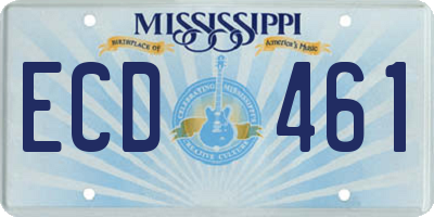 MS license plate ECD461
