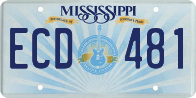 MS license plate ECD481