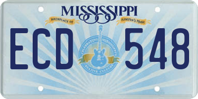 MS license plate ECD548