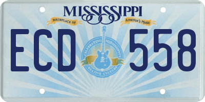 MS license plate ECD558